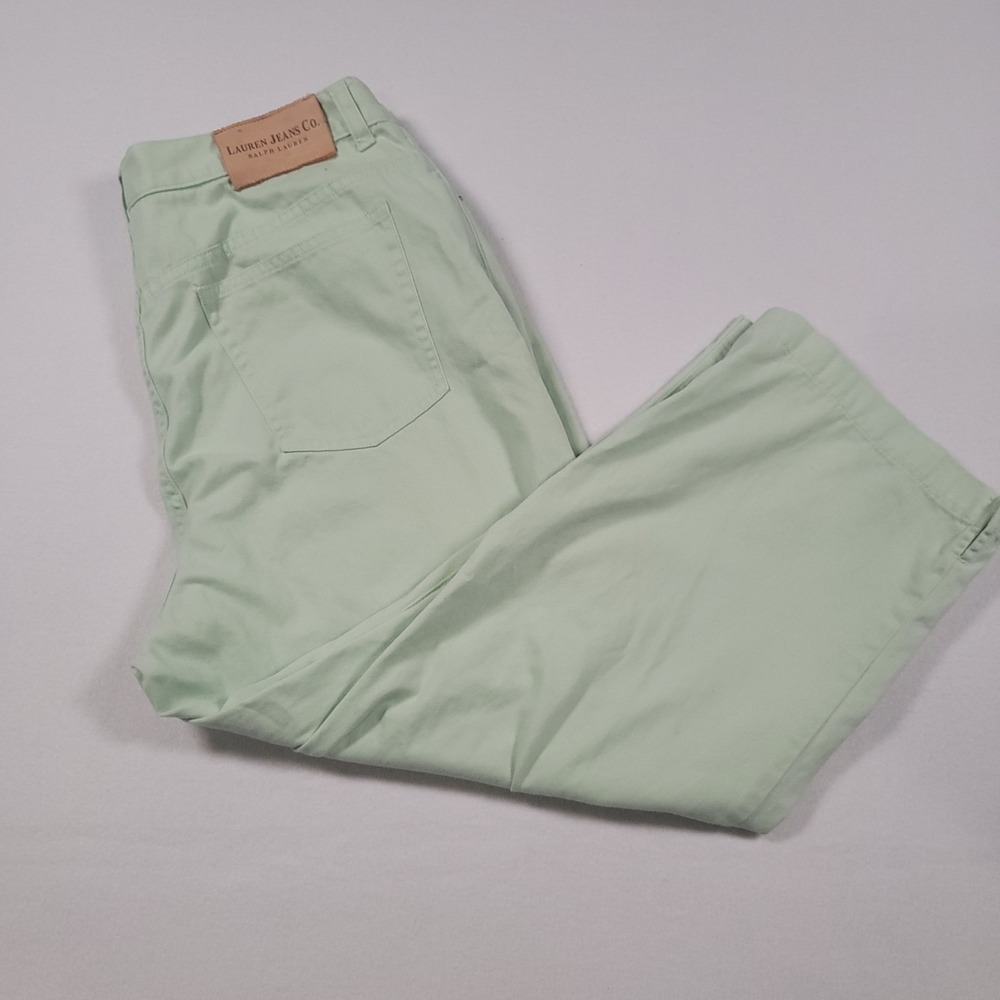 Lauren Jeans Co Ralph Lauren Women Cropped Pants Size 12 Pastel Green VTG‎